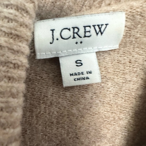 J.Crew Factory tan wool blend turtleneck pullover sweater buttons  small - Picture 2 of 4